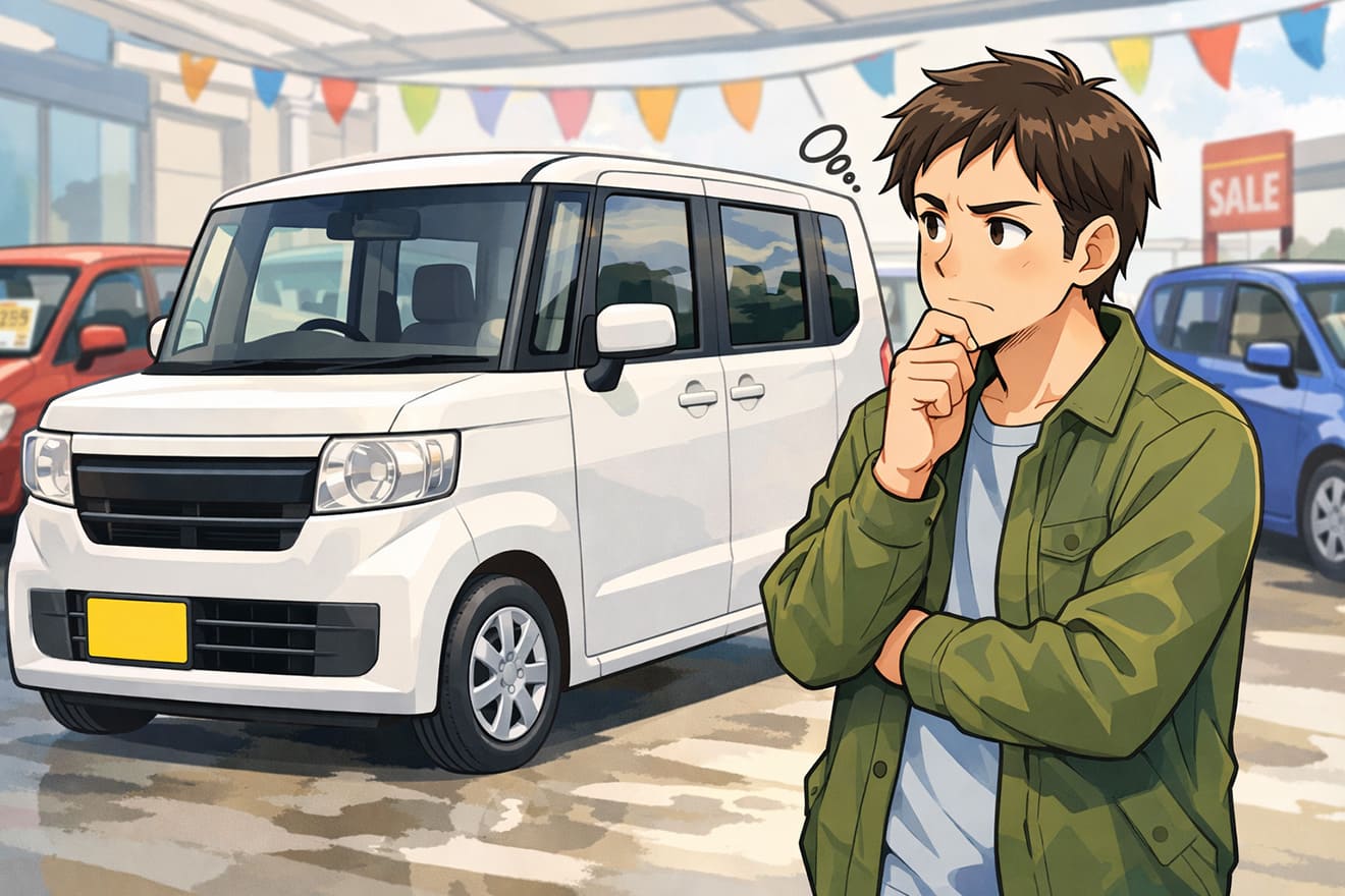 N-BOXを購入するか悩む男性