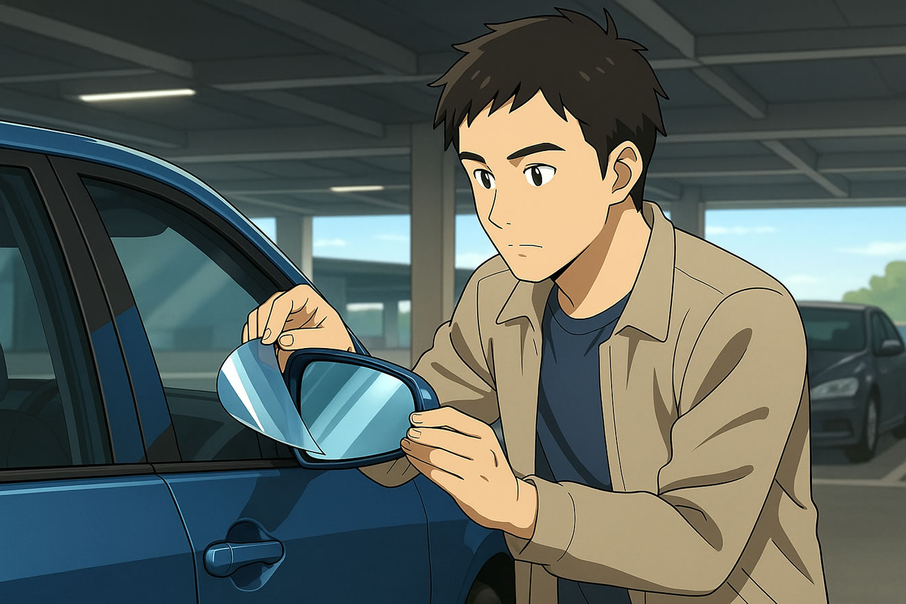 車のミラーフィルム
