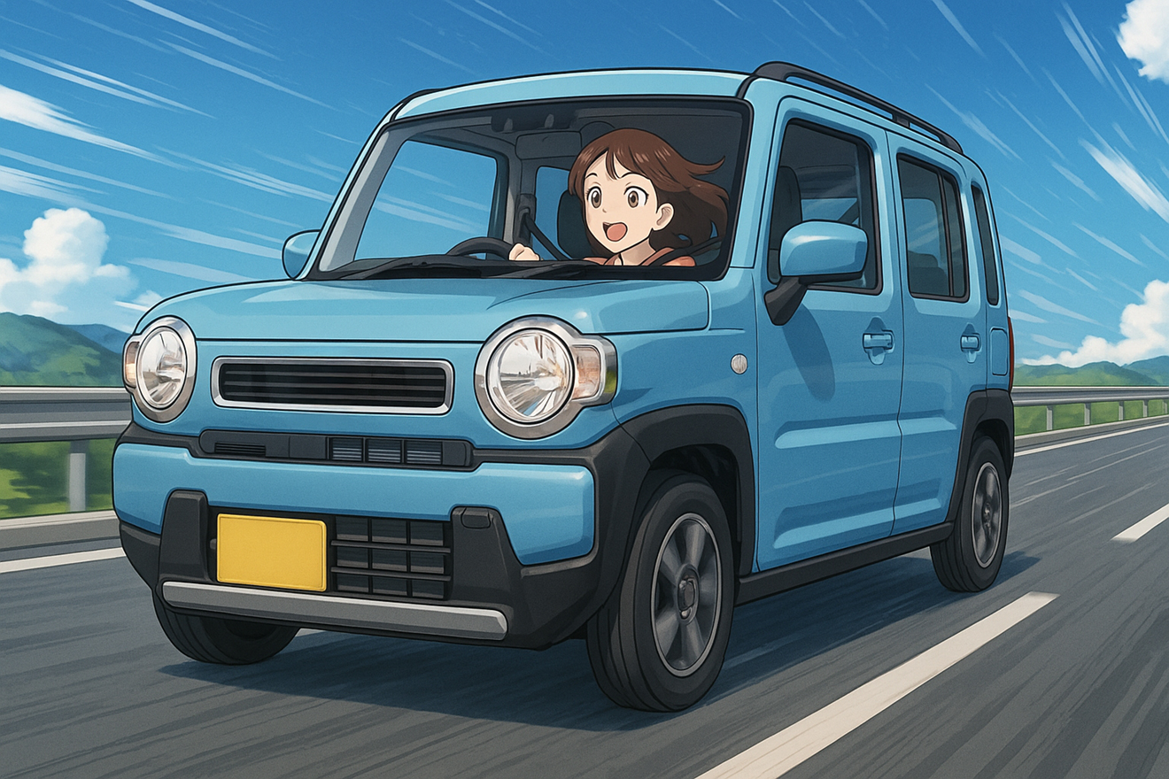 ハスラーに乗ってる女性