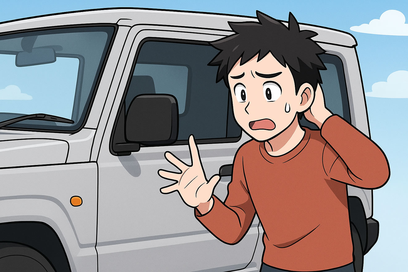 ジムニーのサイドミラーが閉じない